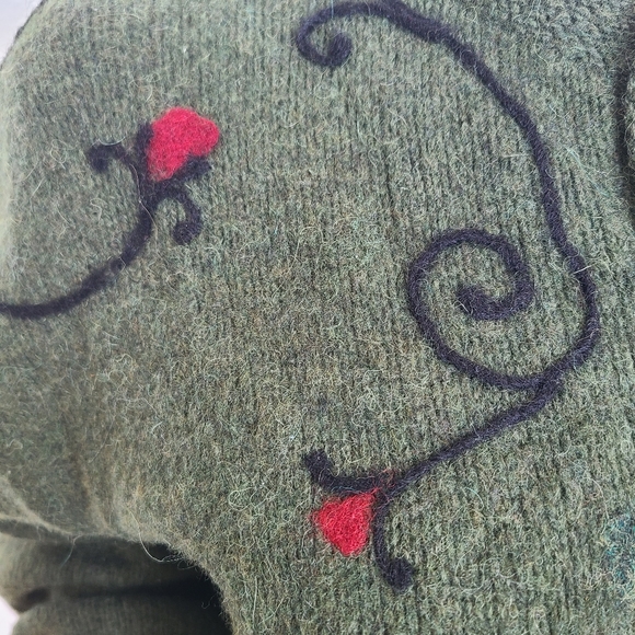 Vintage McGregor 60's heart and vine cardigan sweater - Picture 9 of 12